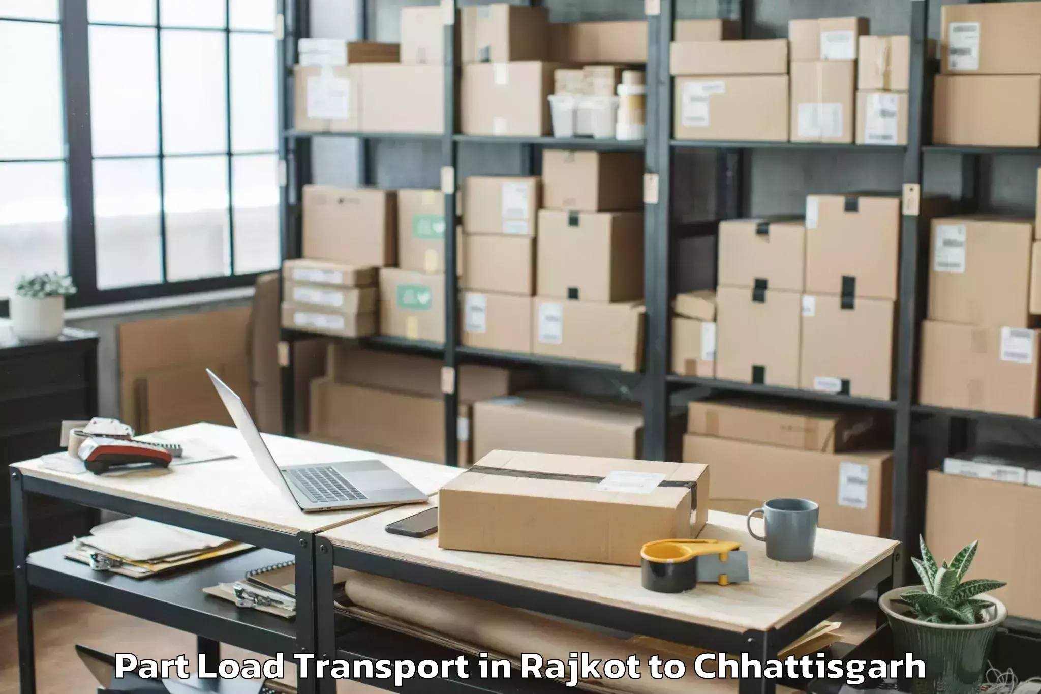 Easy Rajkot to Rajim Part Load Transport Booking